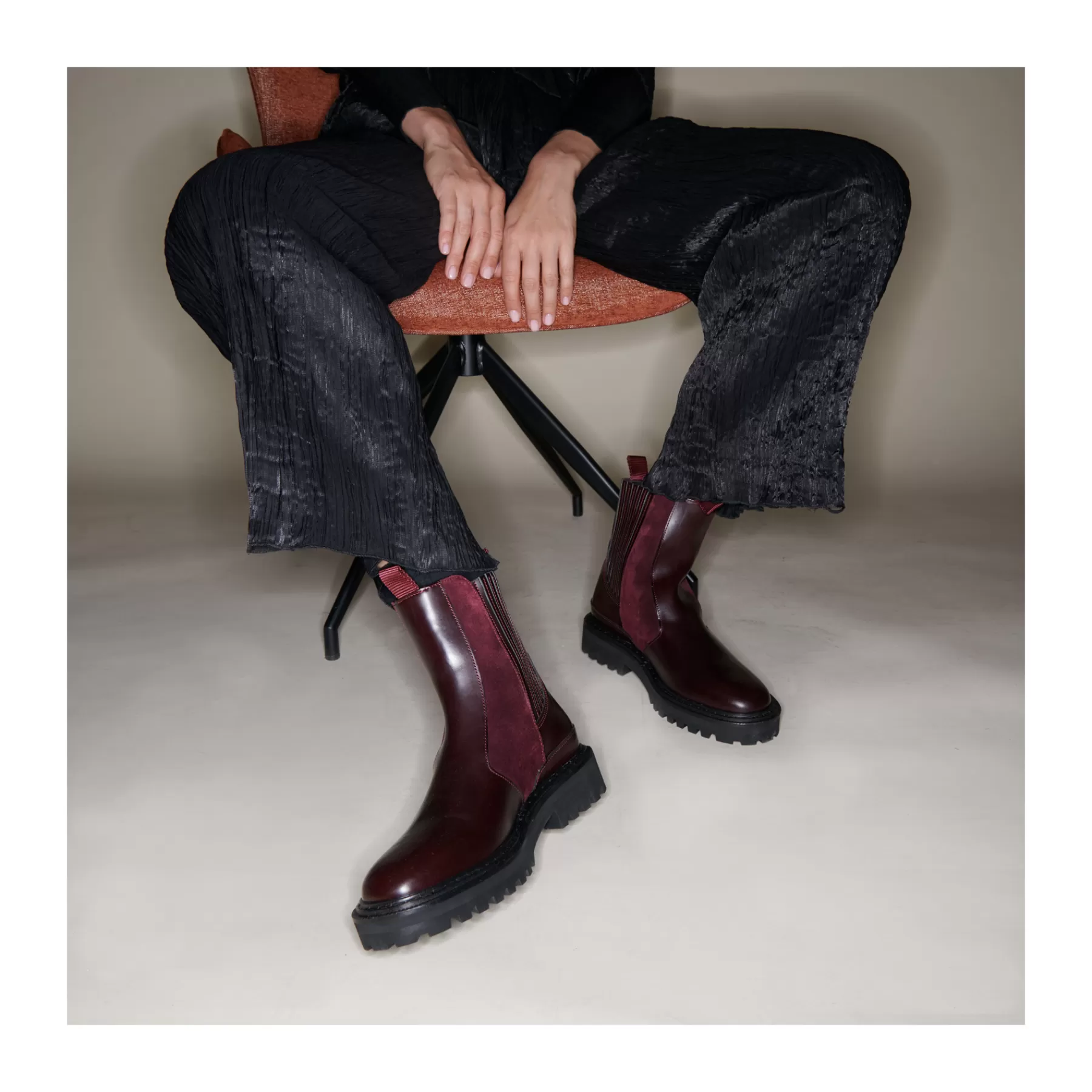 Bottines Ziggy<Claris Virot Bottines Ziggy Cuir Et Suede Chocolat Bordeaux