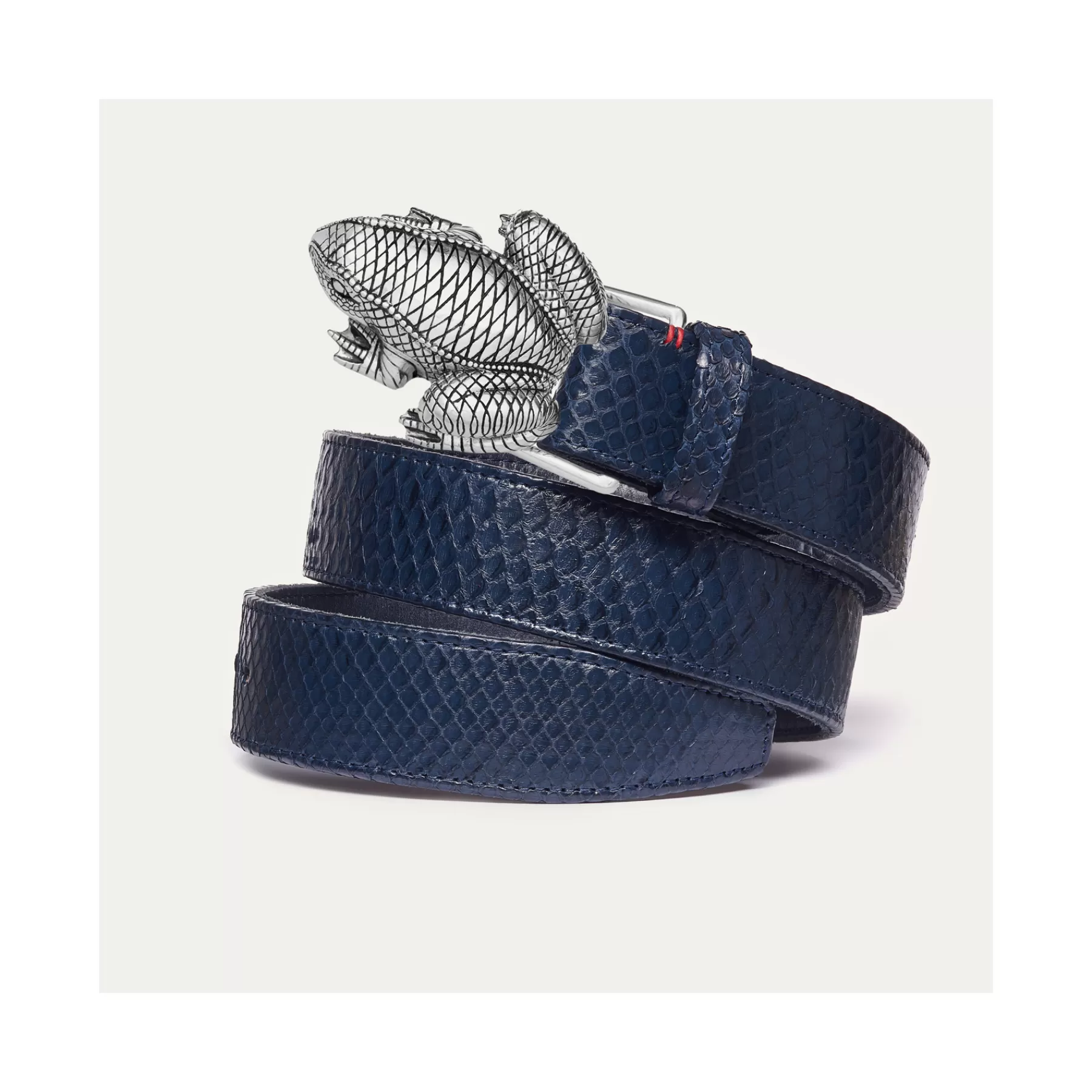 Ceinture Grenouille<Claris Virot Ceinture Grenouille Python Navy