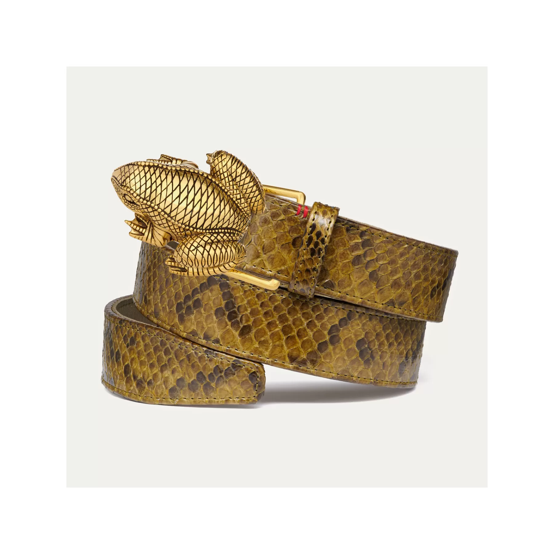 Ceinture Grenouille<Claris Virot Ceinture Grenouille Python Kaki