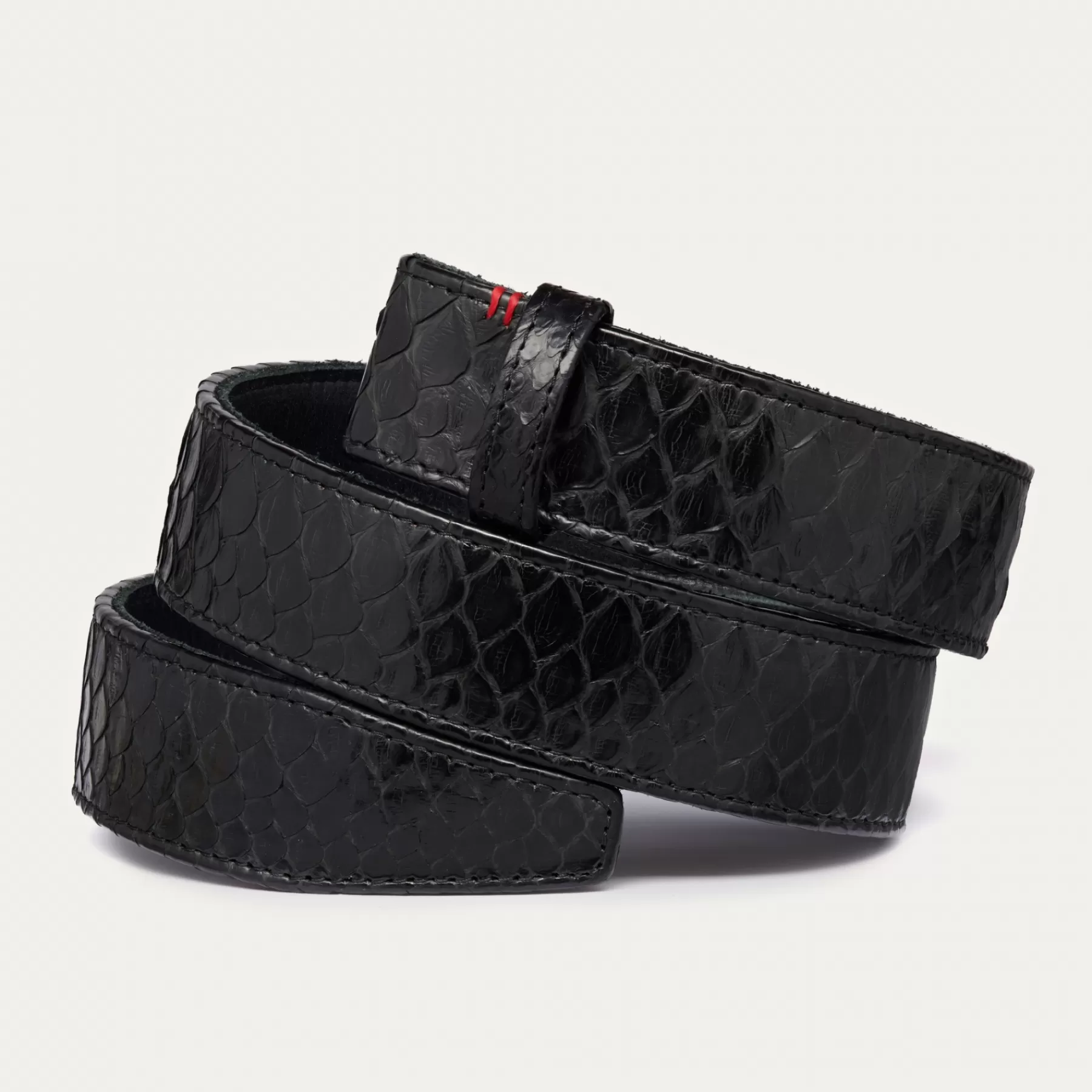 Ceinture Sans Boucle<Claris Virot Ceinture Sans Boucle Python Noir