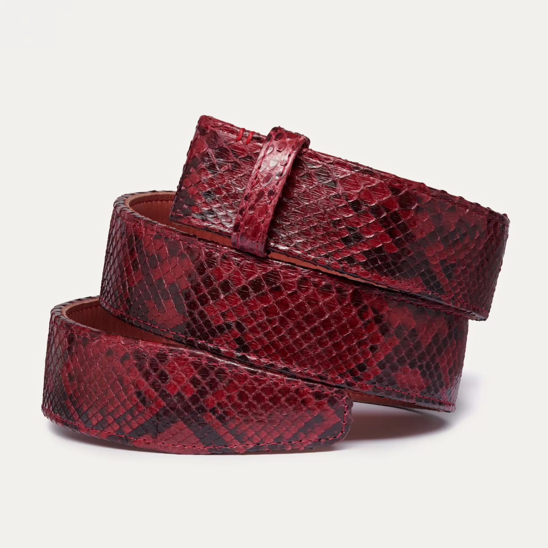 Ceinture Sans Boucle<Claris Virot Ceinture Sans Boucle Python Bordeaux