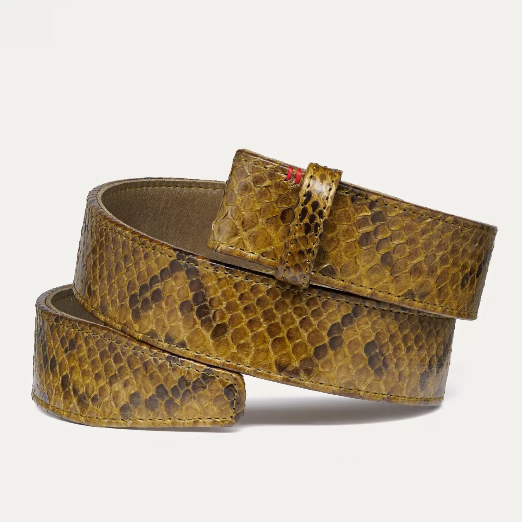 Ceinture Sans Boucle<Claris Virot Ceinture Sans Boucle Python Kaki