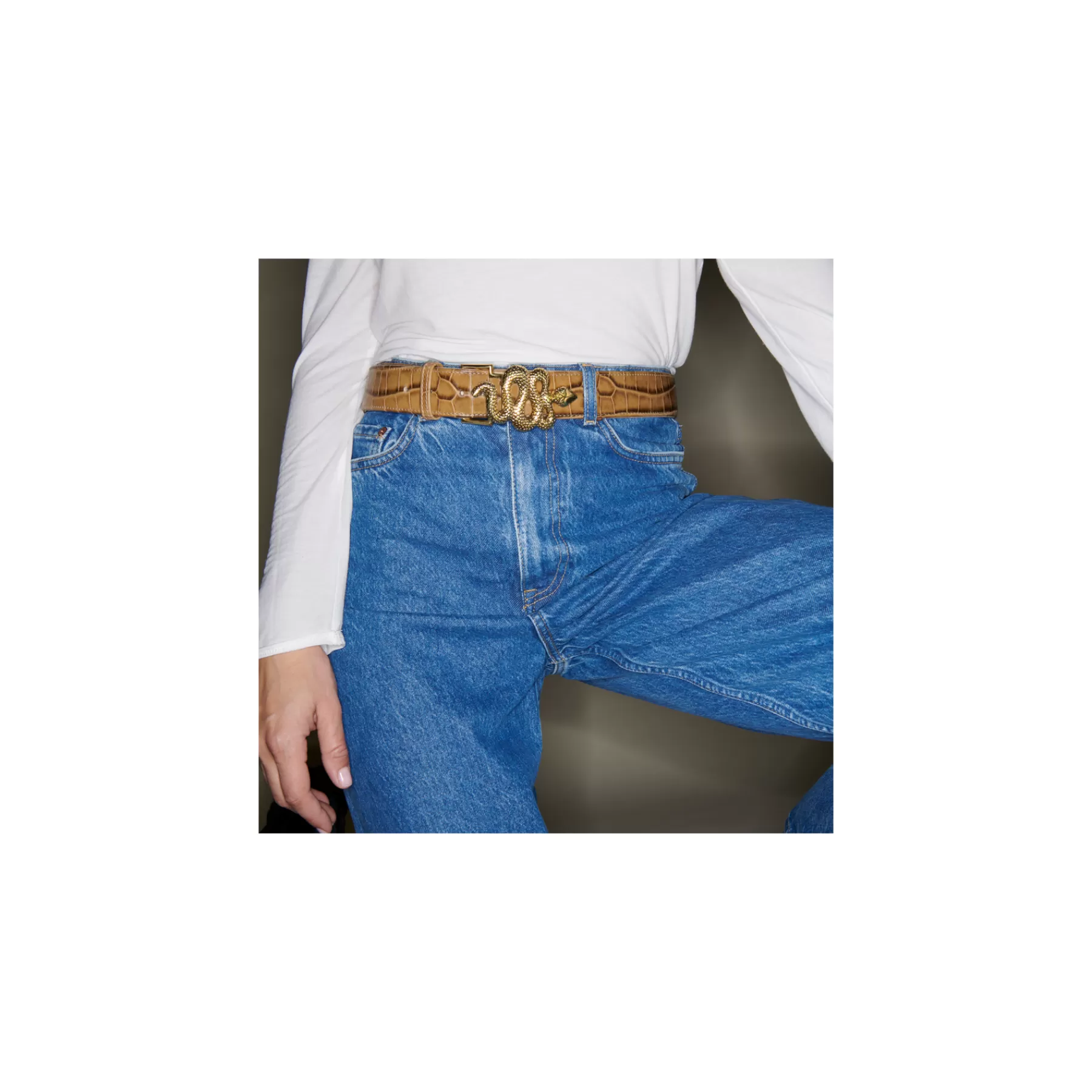 Ceinture Sans Boucle<Claris Virot Ceinture Sans Boucle Cuir Tabac