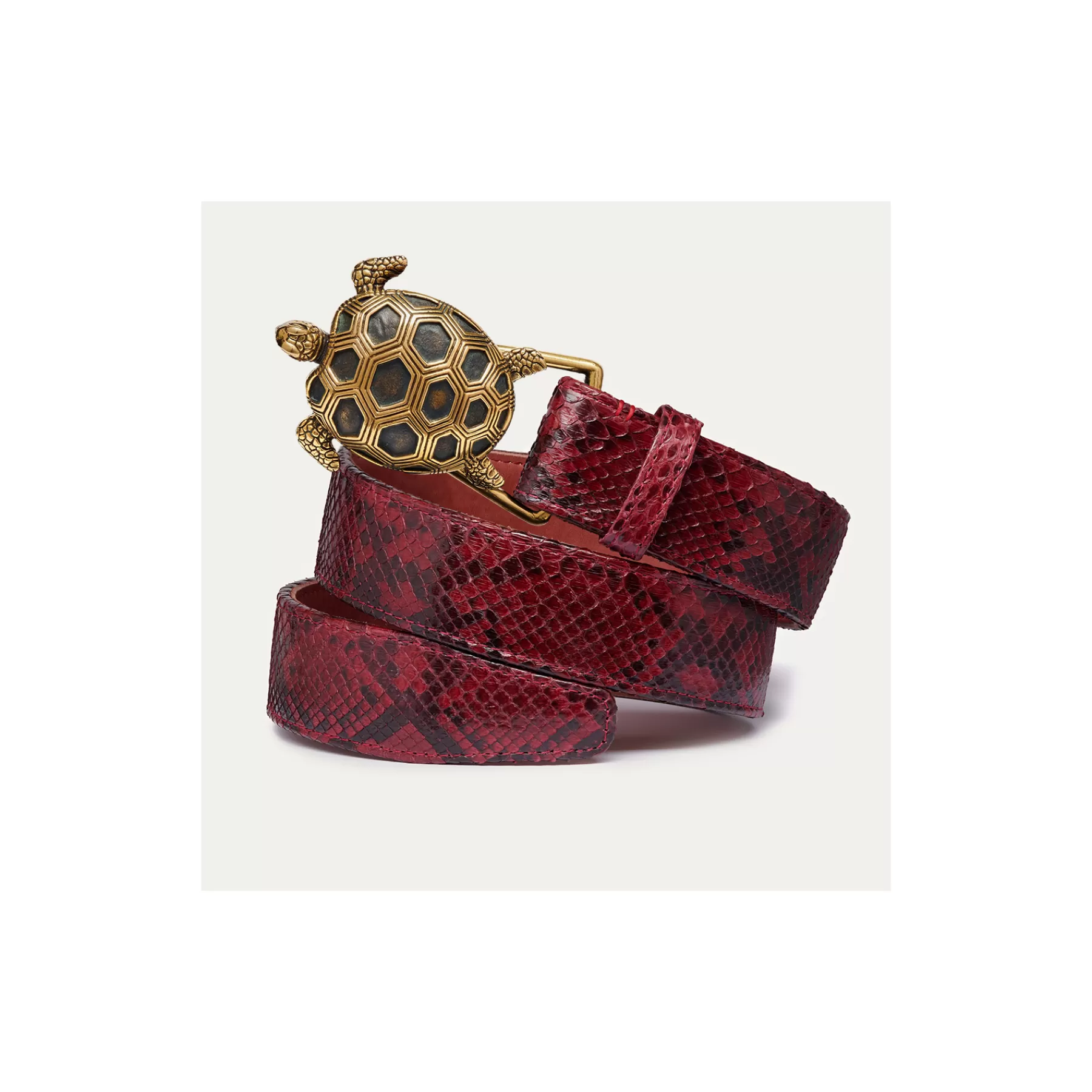 Ceinture Tortue<Claris Virot Ceinture Tortue Python Bordeaux