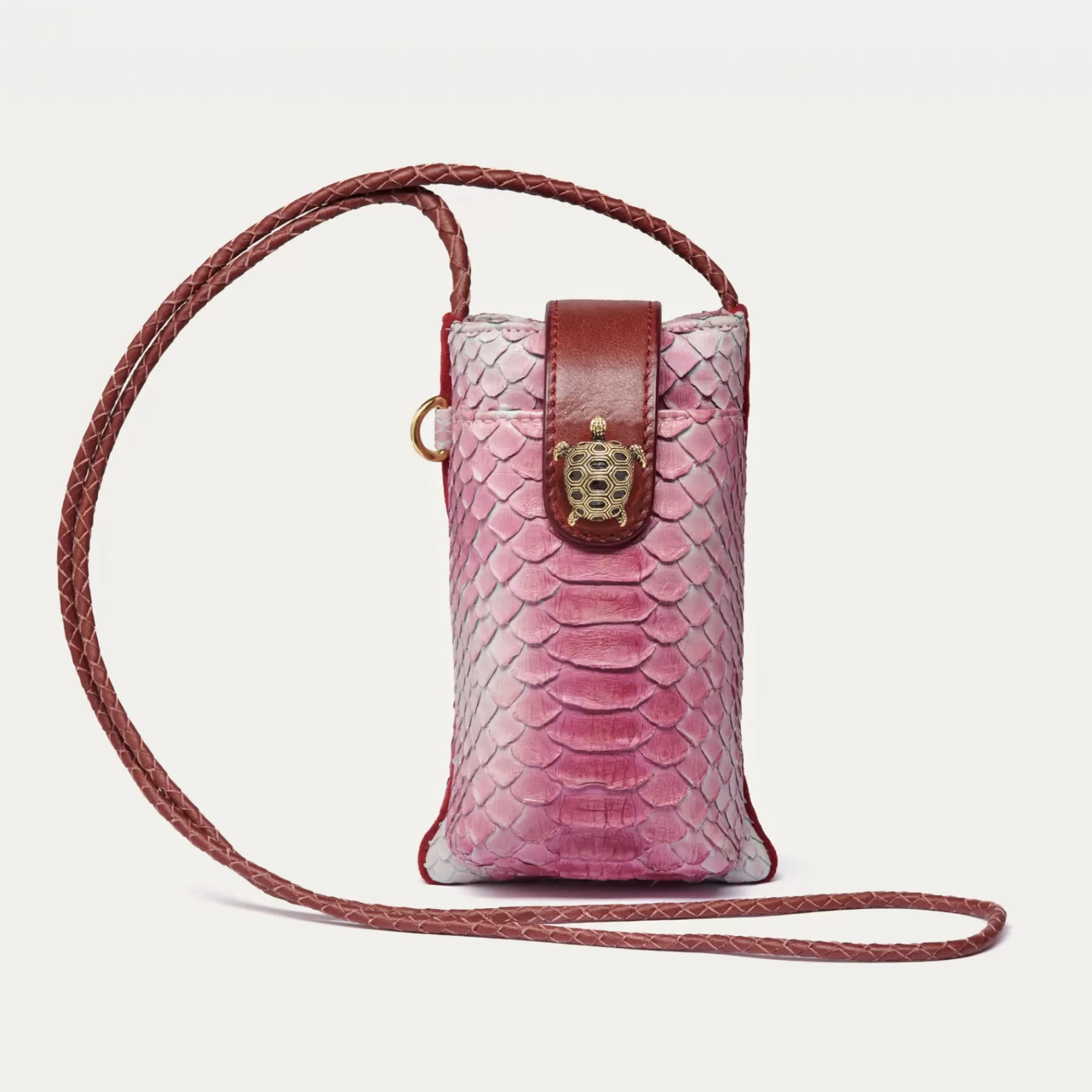 Étuis A Telephone<Claris Virot Etui Double Marcus Python Bordeaux