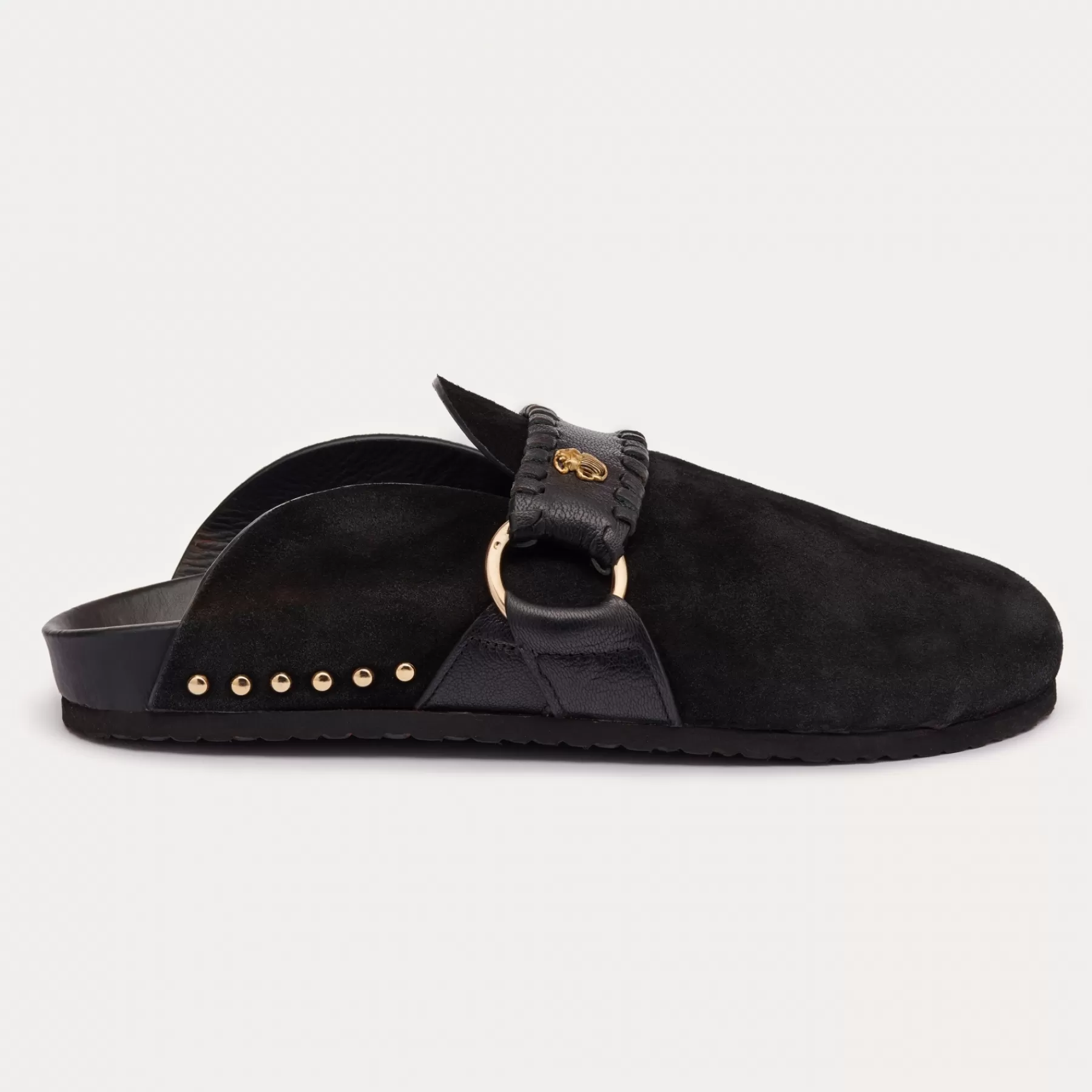 Mules<Claris Virot Mules Georgette Cuir Et Suede Noir