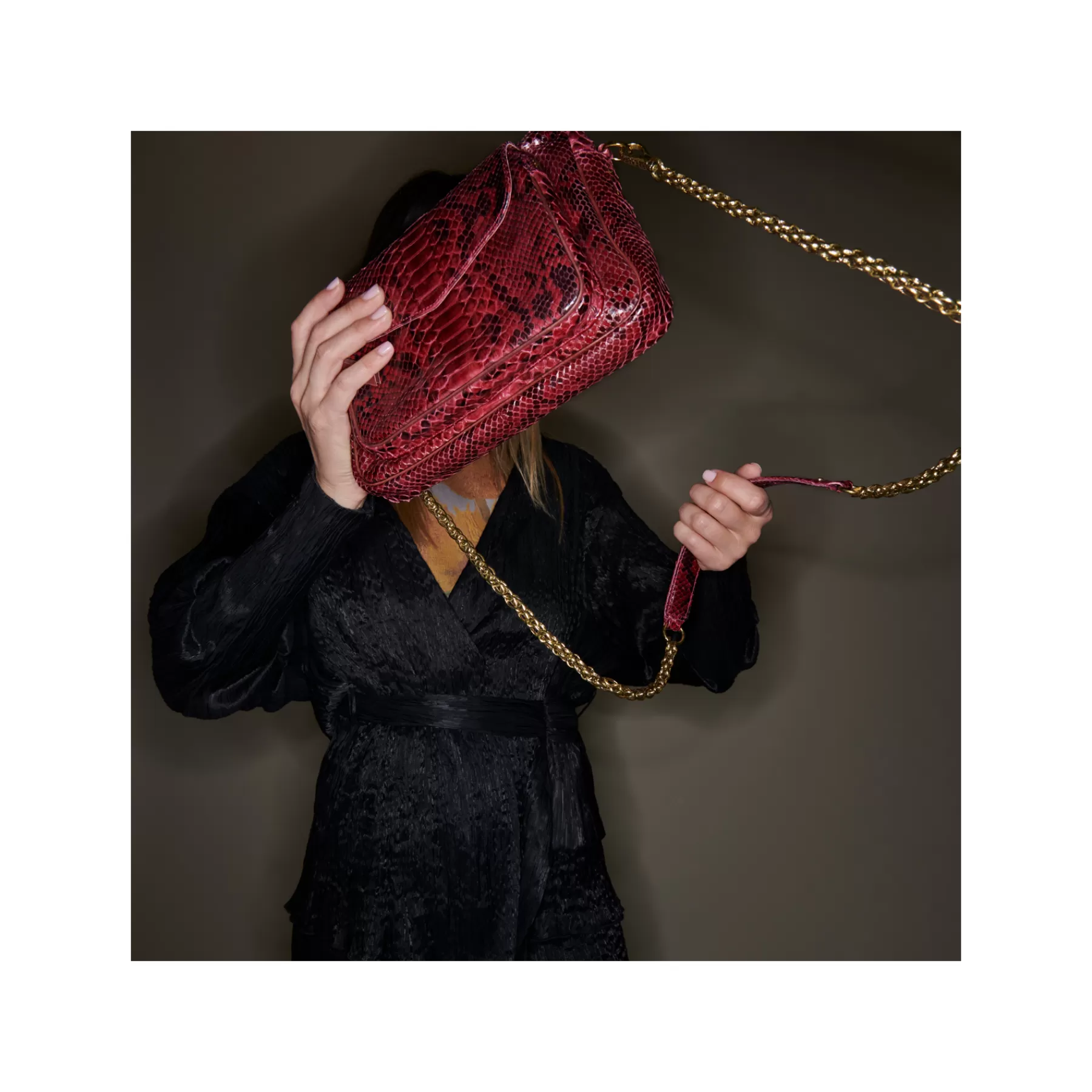 Sacs<Claris Virot Sac Big Charly Python Bordeaux