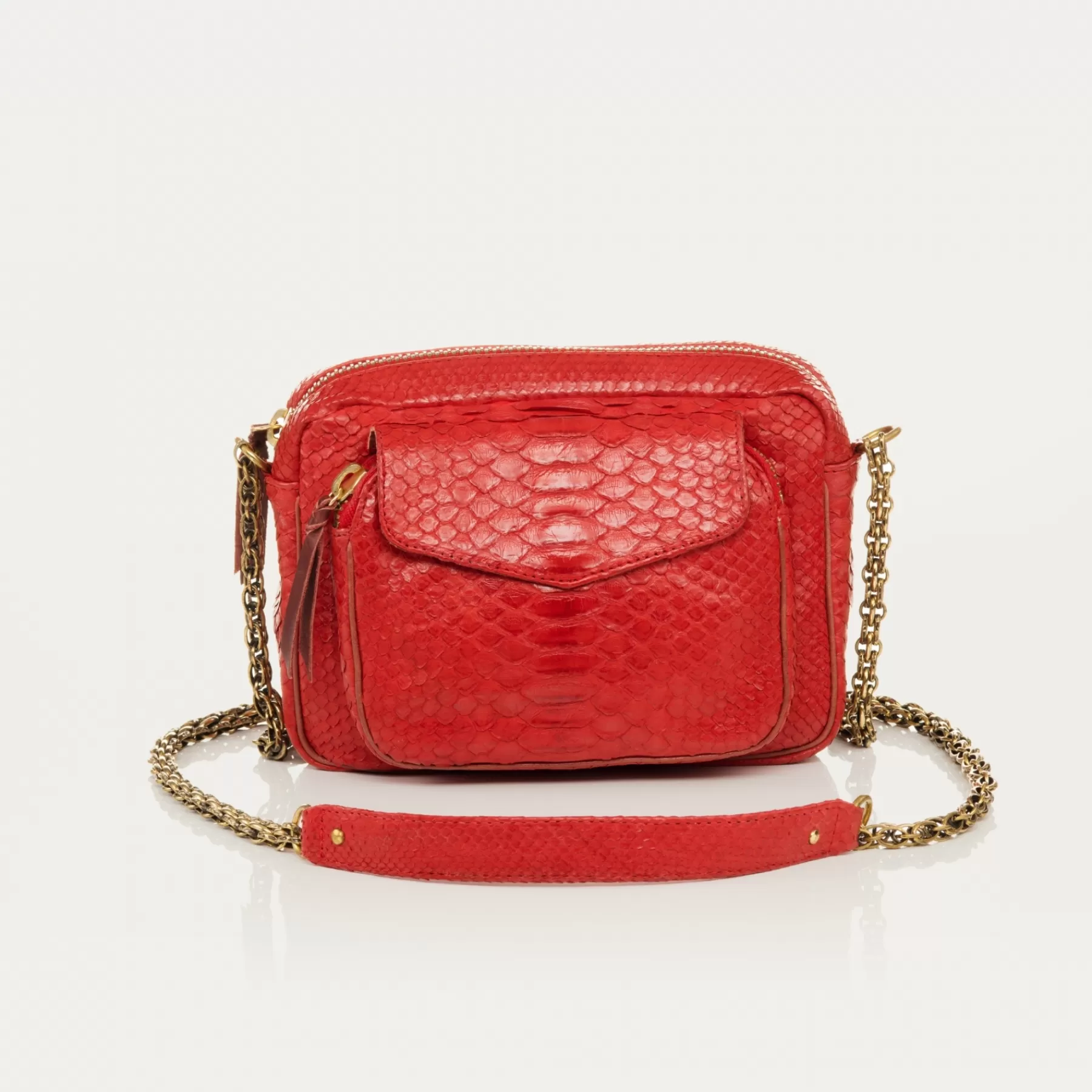 Sacs<Claris Virot Sac Charly Python Rouge