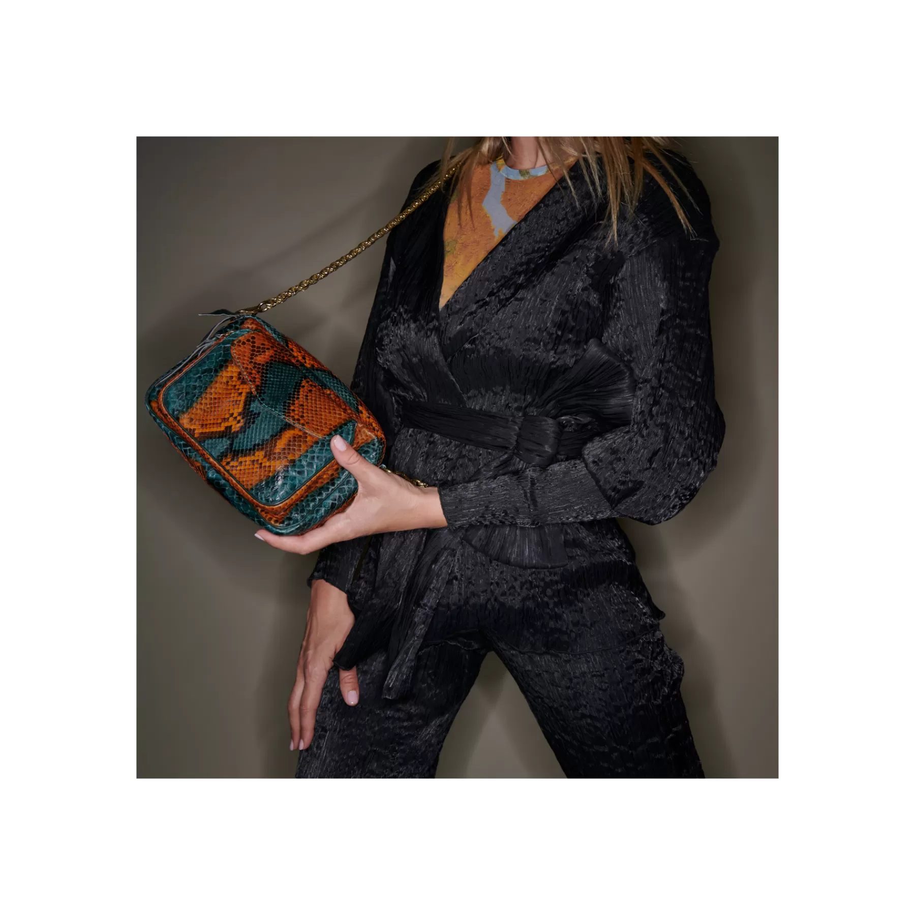 Sacs<Claris Virot Sac Charly Python Vert Orange