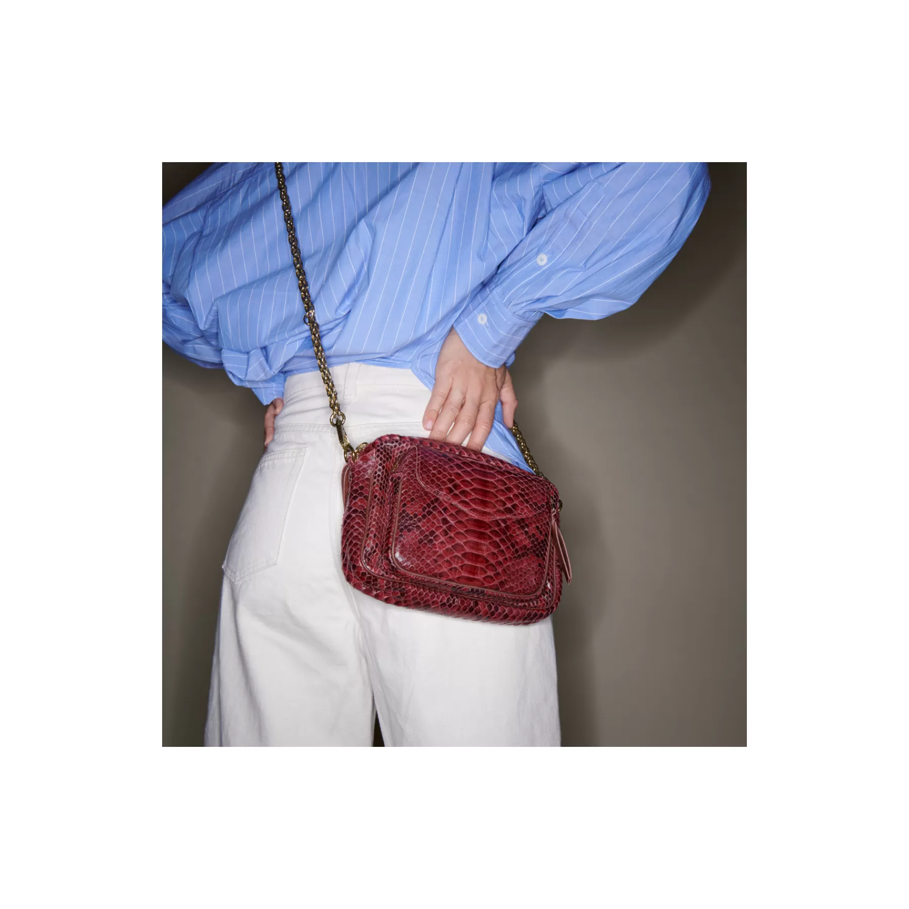 Sacs<Claris Virot Sac Charly Python Bordeaux