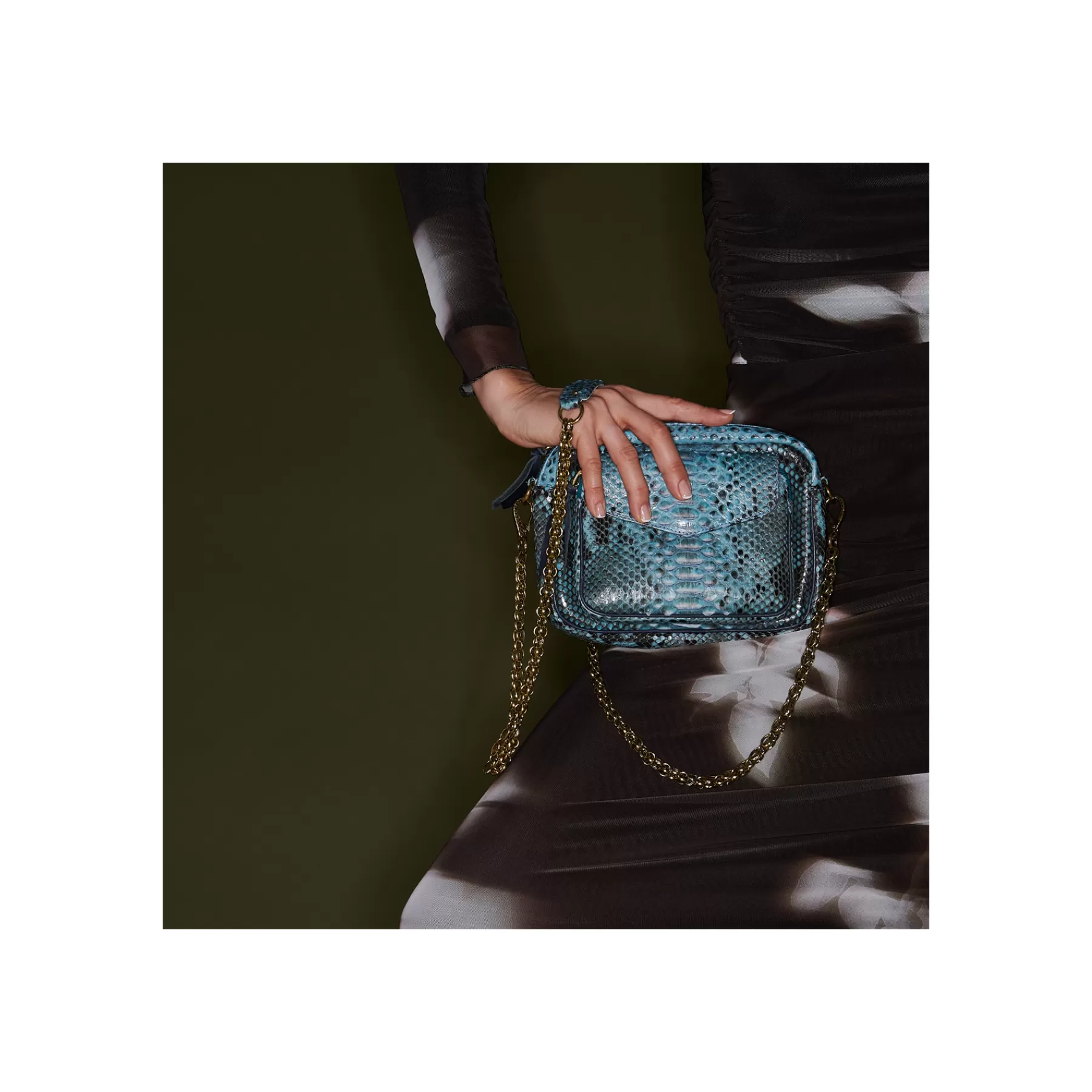 Sacs<Claris Virot Sac Charly Python Bleu Lagon