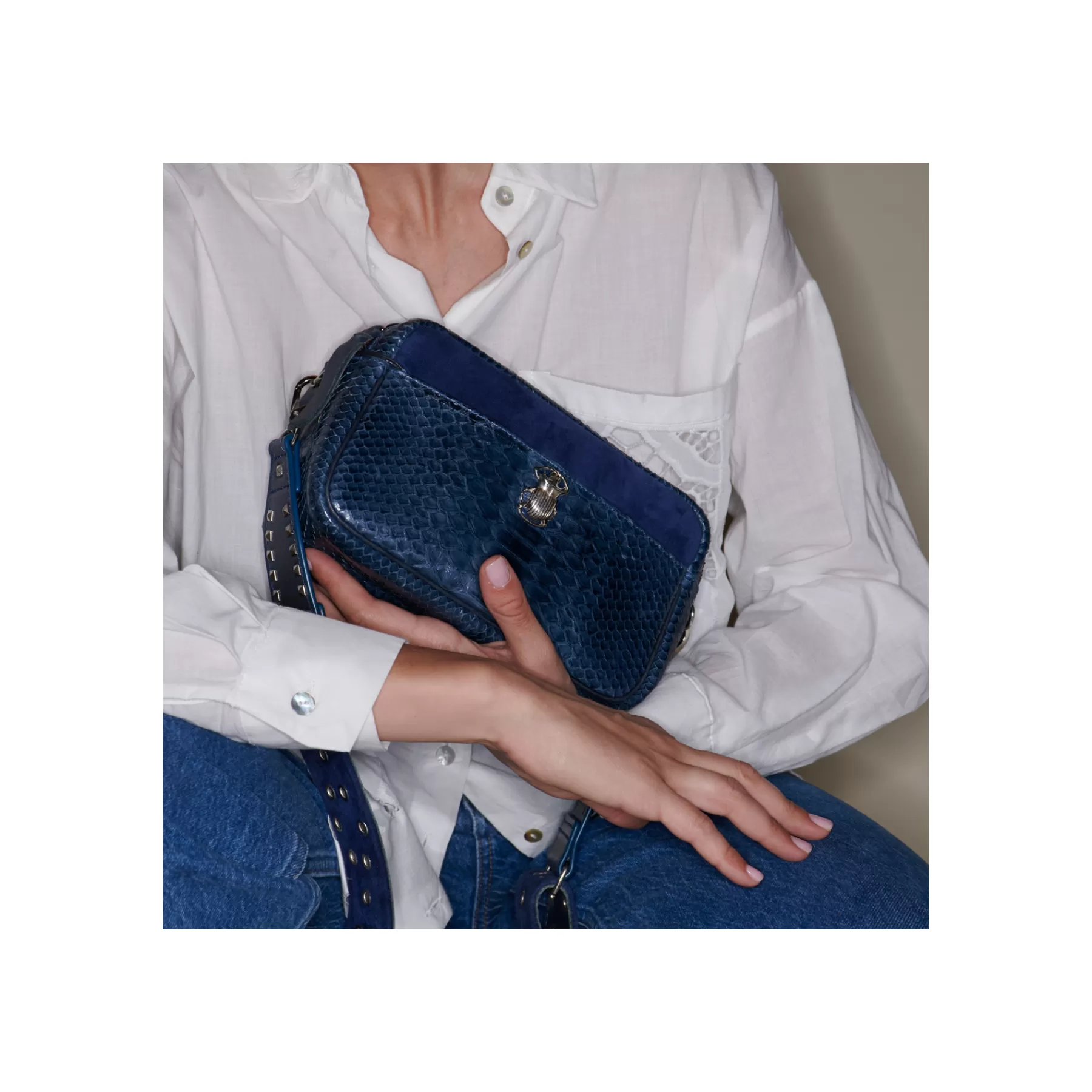 Sacs<Claris Virot Sac Lily Python Navy