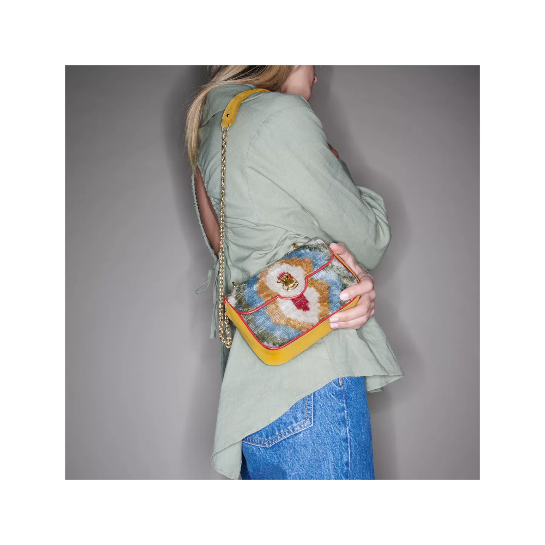 Sacs<Claris Virot Sac Mini Ava Cuir Et Velours Losanges Multicolors