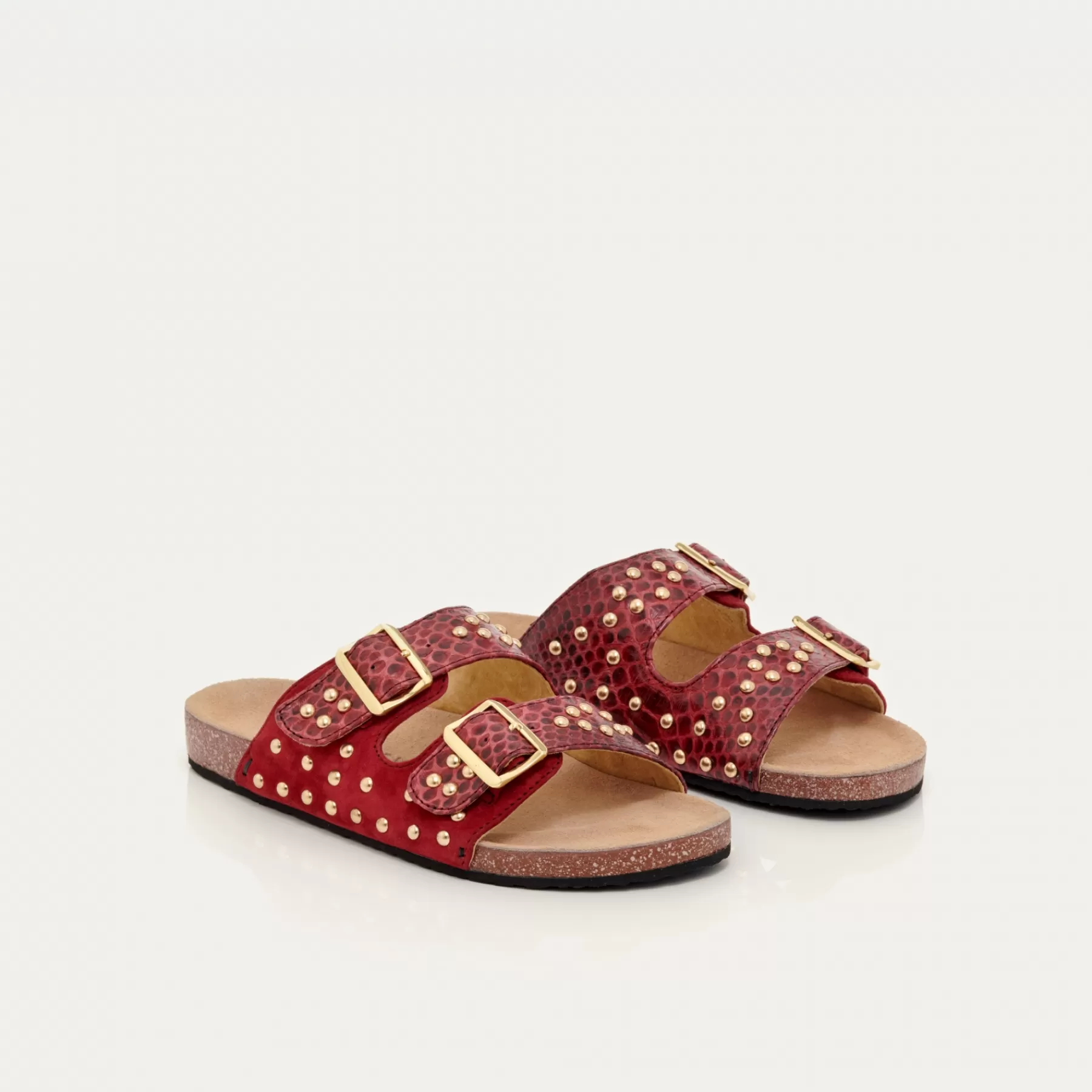 Sandales Odette<Claris Virot Sandales Odette Python Et Suede Bordeaux